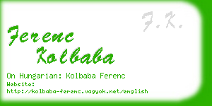 ferenc kolbaba business card